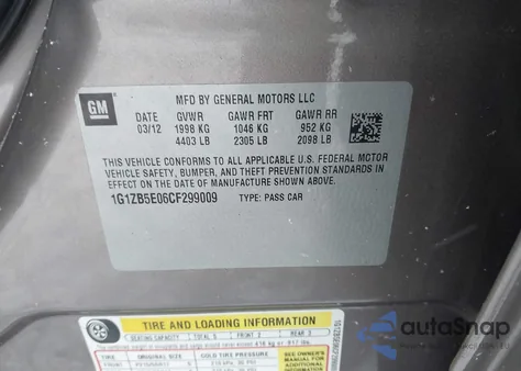 2012 Chevrolet Malibu Ls from USA, damaged, VIN 1G1ZB5E06CF299009